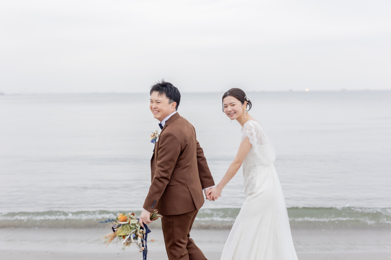 海での撮影スタート