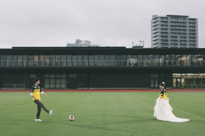 スタジオ+サッカー場撮影