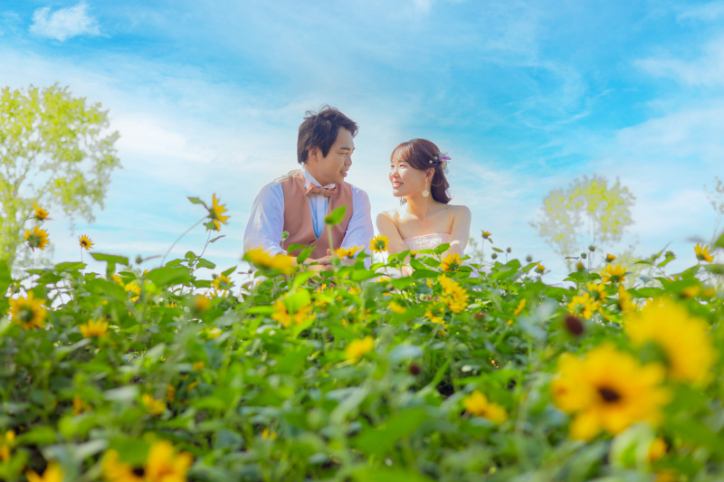お花畑で