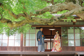 歴史ある庭園にて