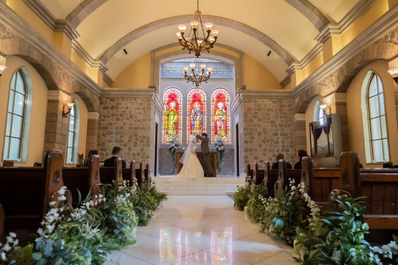 ステンドグラスに囲まれて・・・