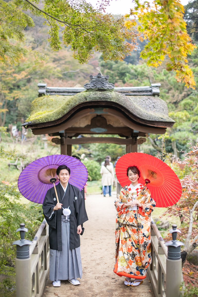 和傘で
