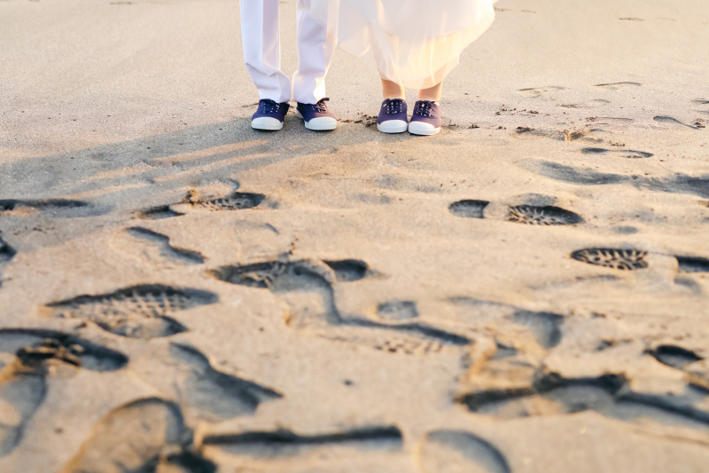 お揃いのスニーカー