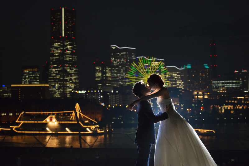 夜景で、