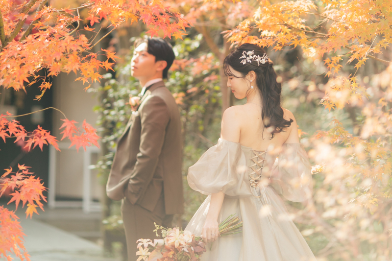 【12月24日までの撮影限定】2着がお得！秋のドリームキャンペーン｜洋装ロケ・和装スタジオ（新婦衣装2着・全データ）