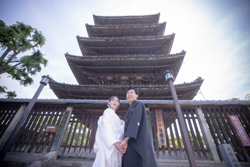 八坂の塔の真下で!