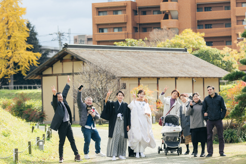 【家族と一緒に撮影】ロケーションフォト(和装1着+新婦ヘアメイク+全データ)