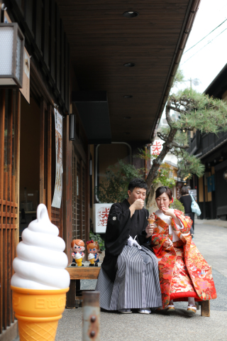 ロケーション撮影　有馬温泉街で・・・
