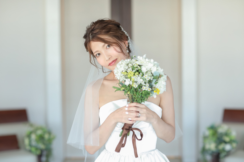 ブーケをワンポイントに