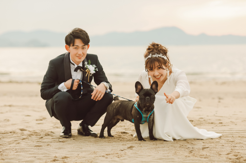 【ペットと一緒に撮影】ロケーションフォト(洋装1着+新婦ヘアメイク+全データ)