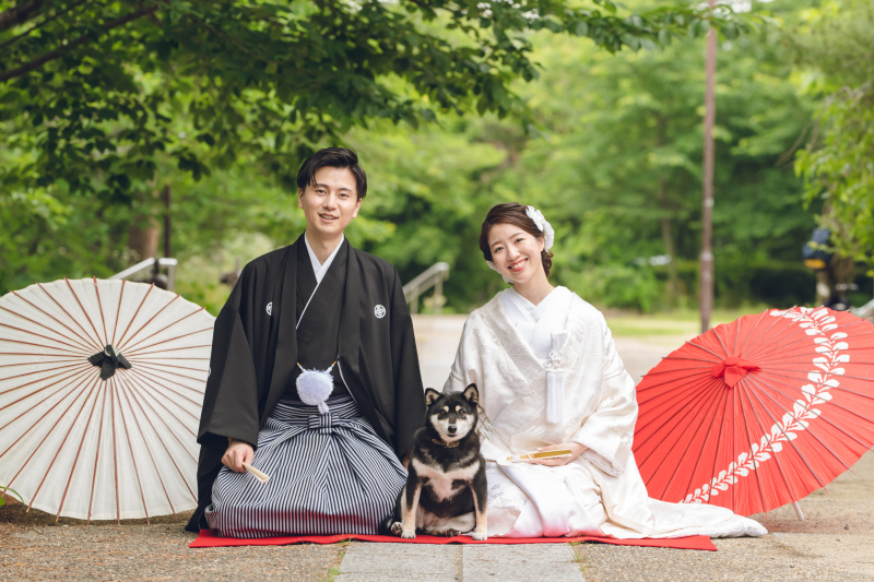 【ペットと一緒に撮影】ロケーションフォト(和装1着+新婦ヘアメイク+全データ)