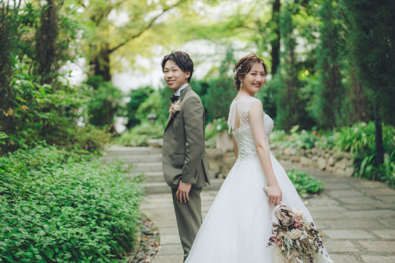 緑豊かなお庭にて。