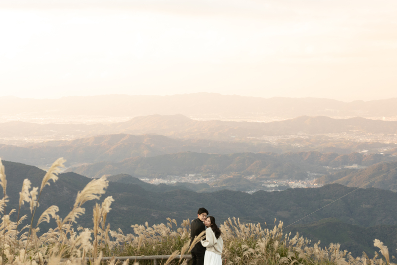 夕景とともに。