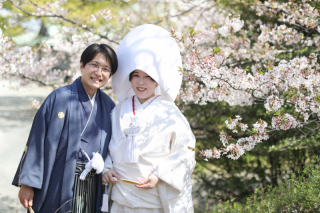 桜の季節の大阪城公園
