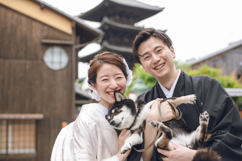【ペットと一緒に撮影】ロケーションフォト(和装1着+新婦ヘアメイク+全データ)