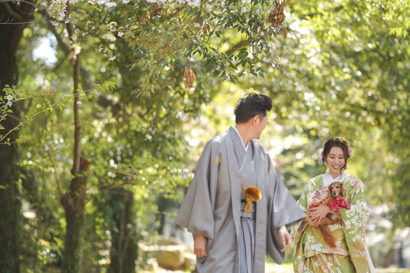 【ペットと一緒に撮影】ロケーションフォト(和装1着+新婦ヘアメイク+全データ)