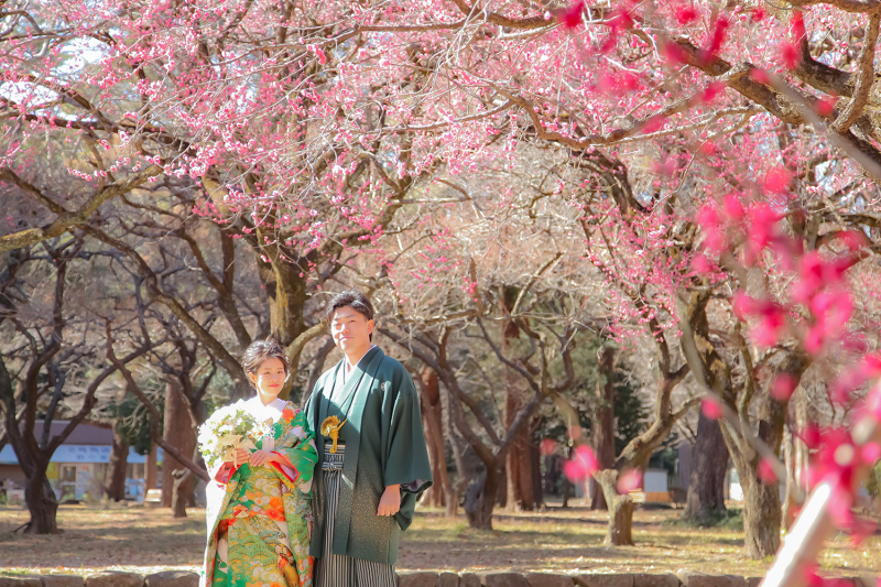 大宮公園の梅と一緒に