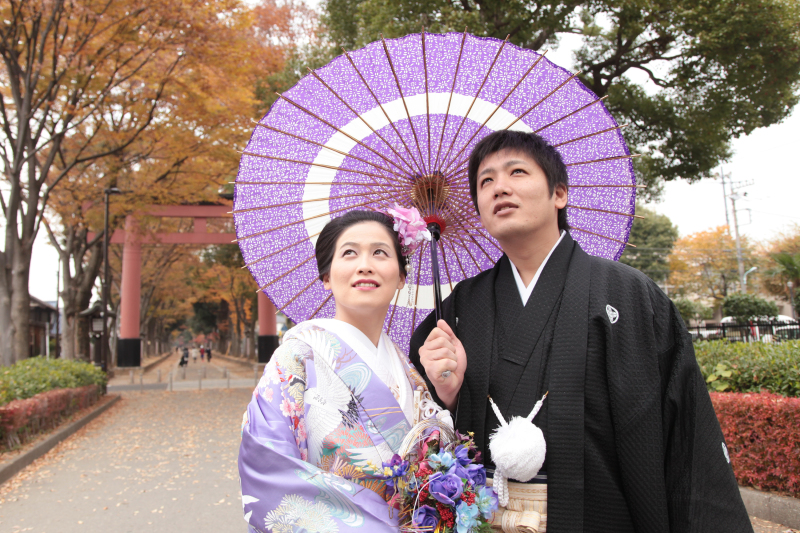 秋のスタジオ和装撮影＋大宮氷川参道ロケーション撮影