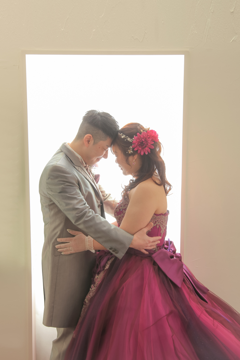 おでこをくっつけて