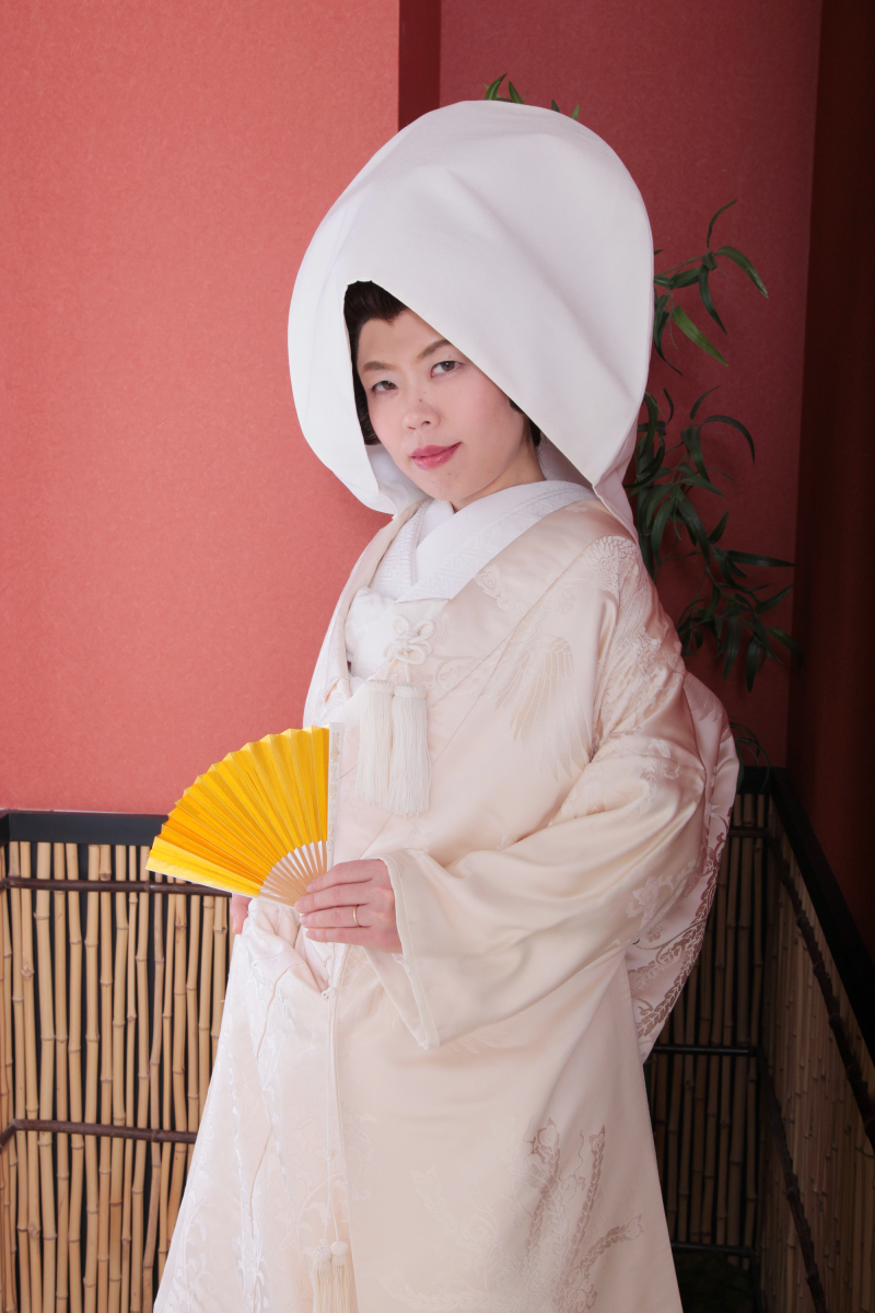 綿帽子で柔和な雰囲気に