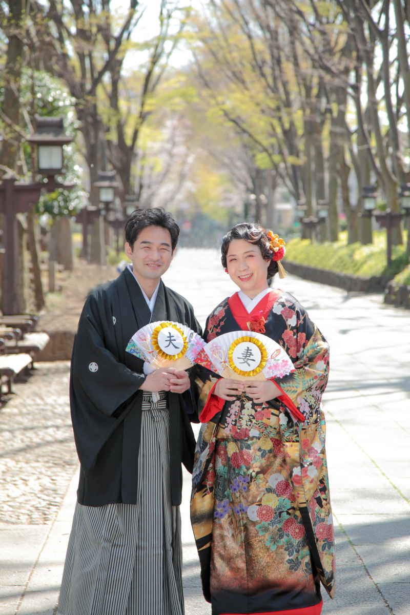 【和装 ダイヤ】高級レザーボックス付30ページのアルバムとロケーション撮影が含まれたプラン