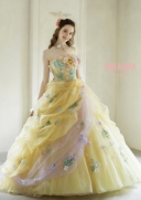 F143　桂由美イエロ―チュールオリジナルモチーフ