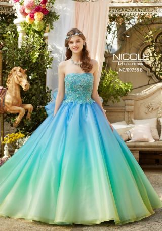 F105 　ニコルブルーグラデーションビジュー 