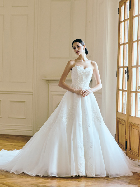 F902　桂ドロップパフスリーブグリッターソワレ