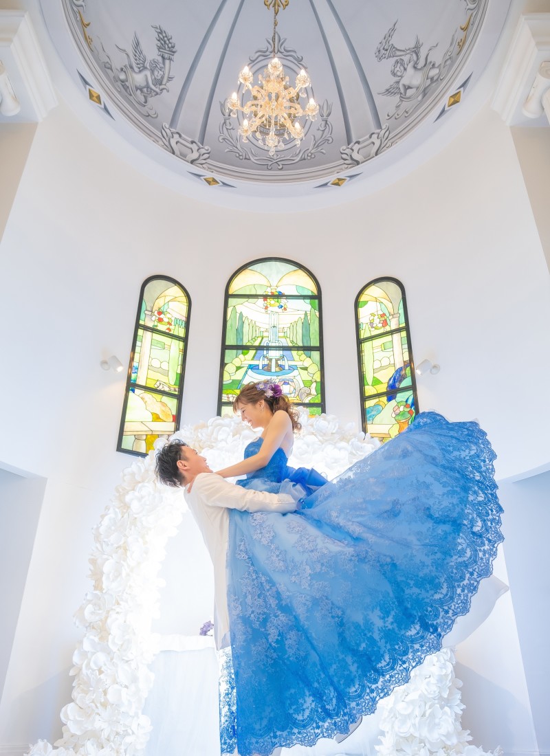 綺麗なブルーのドレス♡