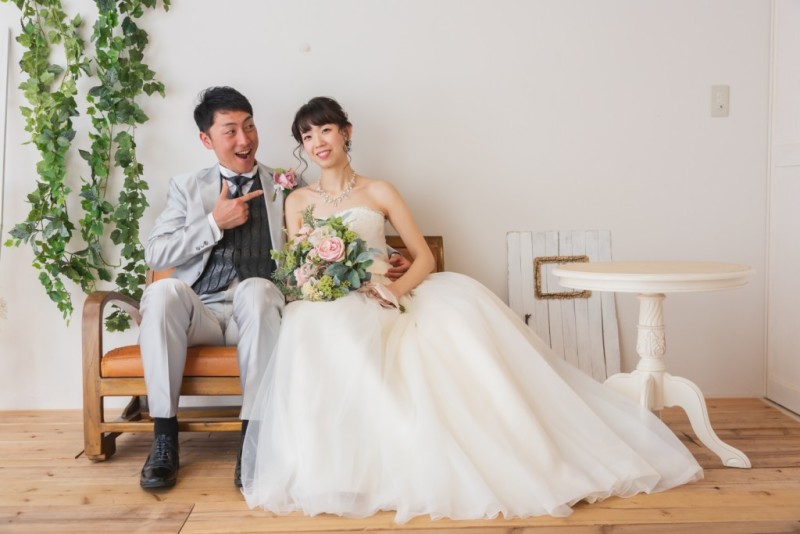 撮影にノリノリの新郎様(笑)
