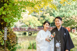 称名寺の紅葉に包まれる和装ロケーション