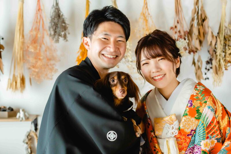 ワンちゃんを抱っこしての撮影OKです!