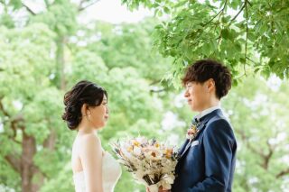 山下公園で自然に囲まれたフォトウェディング