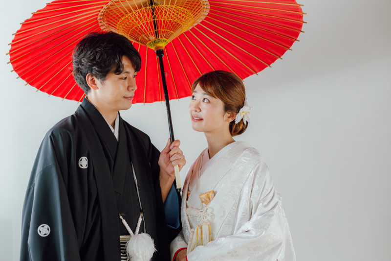 傘の下は阿吽の呼吸