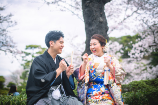 三溪園　三渓園　桜　さくら　和装　フォトウェディング　団子　だんご　ラヴィ　ラビ　華雅苑　ワンスタイル