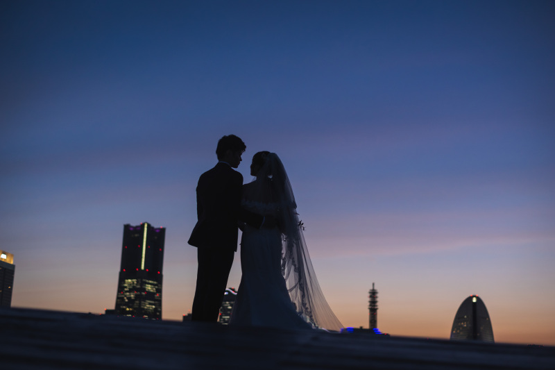 夕景のシルエット
