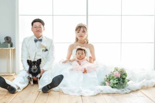 家族みんなでスタジオ撮影！ご家族のペースに合わせてのんびりと♪