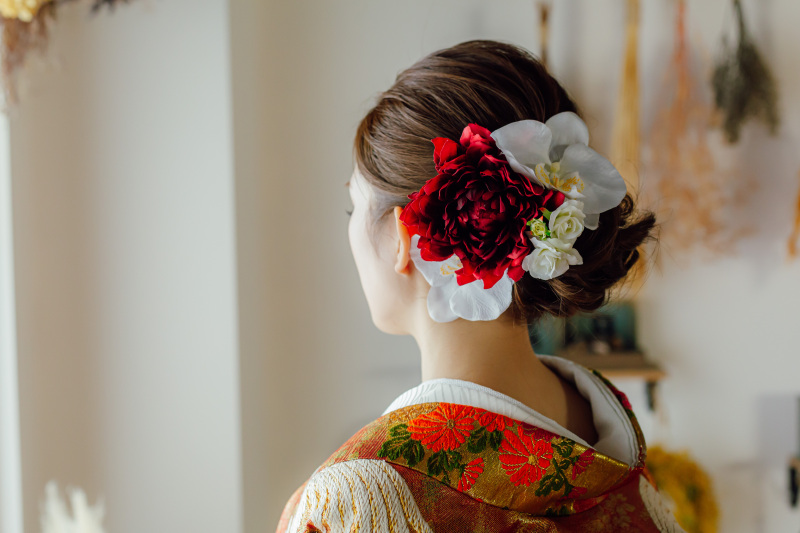 髪飾りも艶やかに