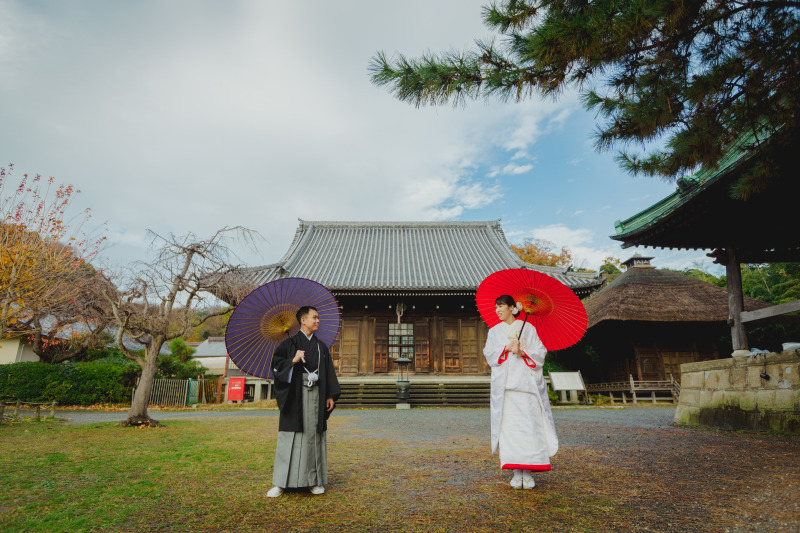 和傘がアクセント