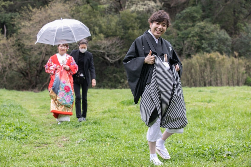 雨でもとにかく楽しんでくださる新郎様(笑)