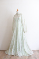 ヴィンテージドレス（グリーン/花柄）