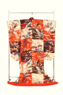 マス目模様の色打掛