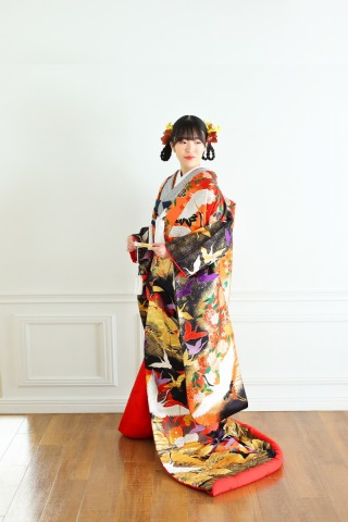 黒掛下×赤色打掛