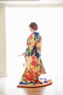 青の華やかな色打掛