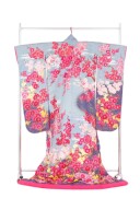 ピンクブルーの色打掛