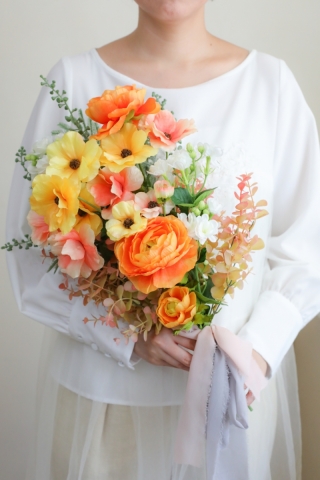 ブーケ　⑰きいろ×オレンジクラッチ
