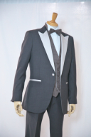 タキシード　ダークグレーチェック