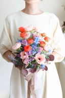 ブーケ　③アネモネとラナンキュラスのカラフルブーケ