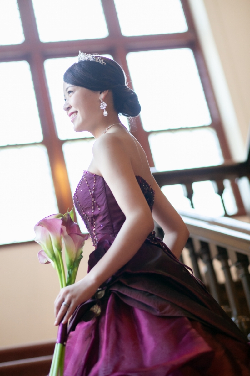 カラードレスで洋館撮影