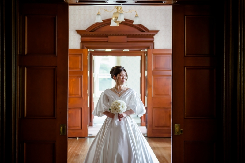 パフスリーブがかわいいドレス